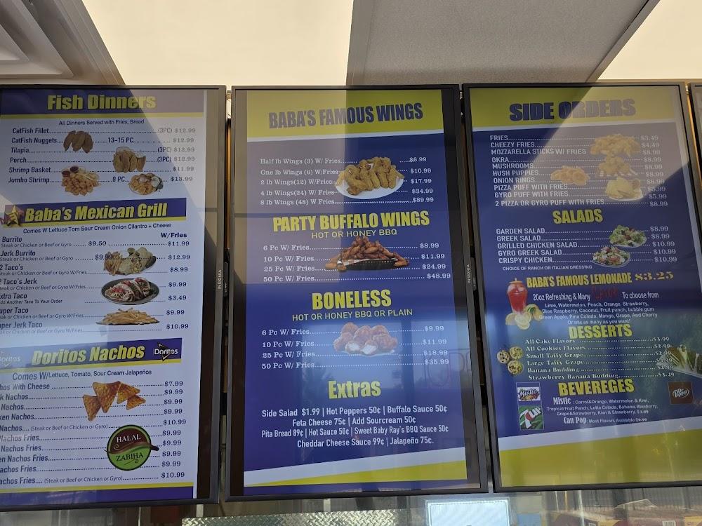 Baba's Halal Cheesesteak & Lemonade One lb Wings (6) W/Fries